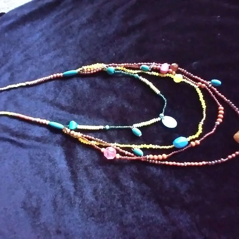 Beautiful Colorful Multi Layer Beaded Necklace
